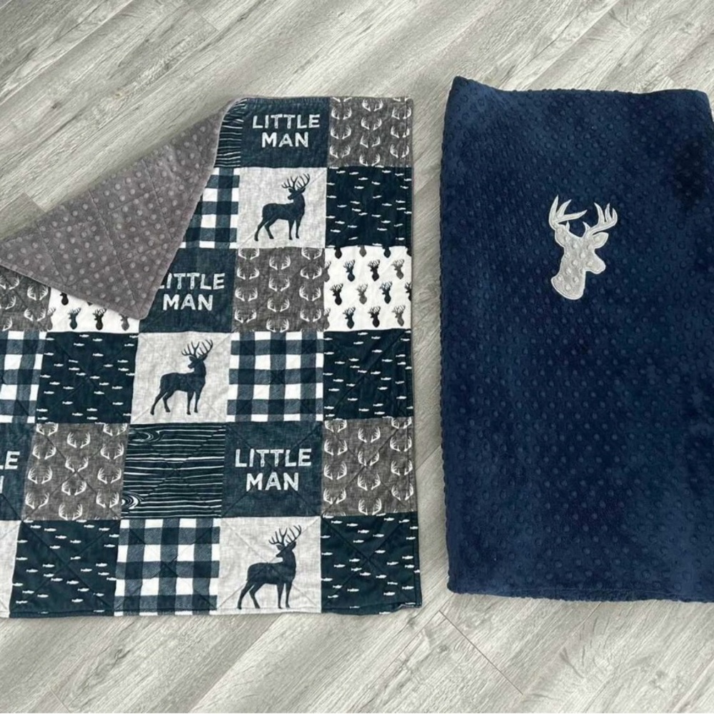 Little Man Deer Blanket Set